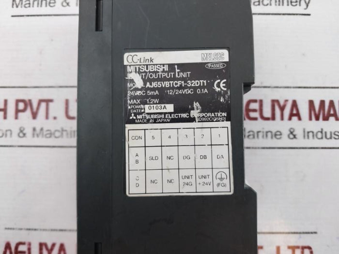 Mitsubishi Electric Aj65Vbtcf1-32Dt1 Input/Output Unit Cc-link 24Vdc 5Ma Max 1.2W