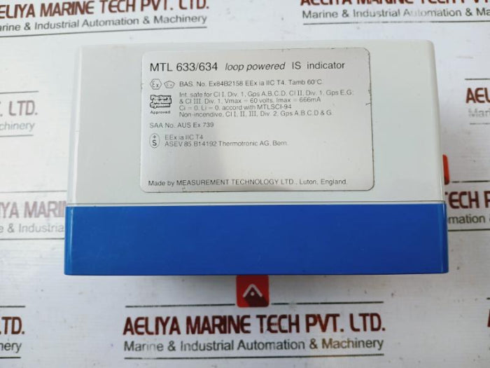 Measurement Technology Mtl 633/634 Loop Powered Is Indicator 60 V