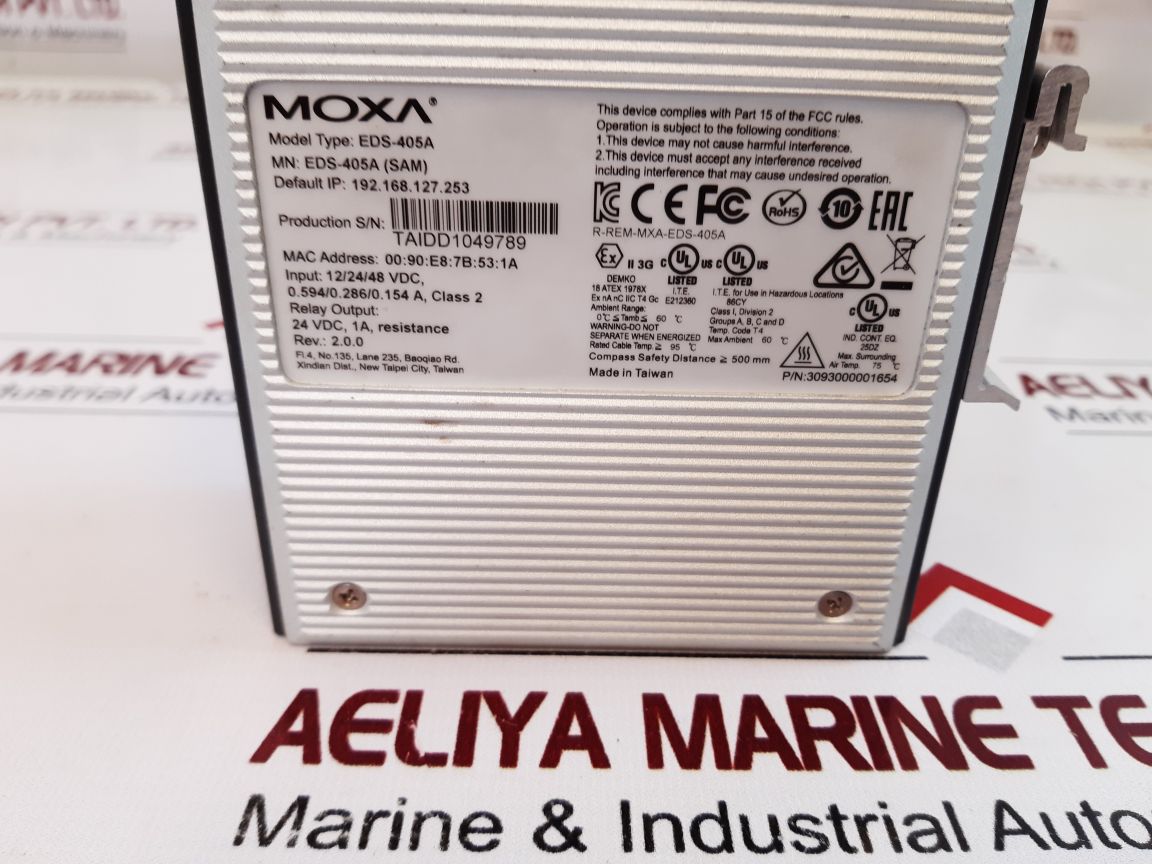 Moxa eds-405a etherdevice switch 3093000001654 rev.: 2.0.0