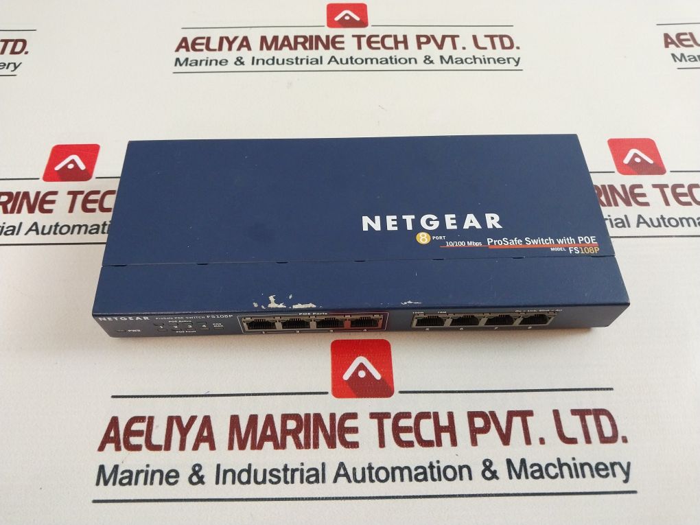 Netgear Fs108P 8 Port 10/100 Mbps With 4 Port Prosafe Poe Switch 48Vdc 1.25A