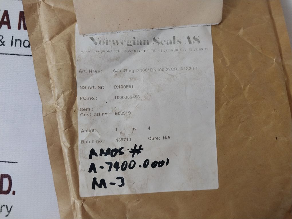 Norwegian ix100f51 seal ring