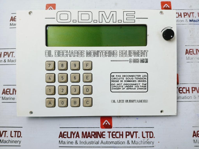Odme S 663 Mkiii Oil Discharge Monitoring Equipment Operator Panel