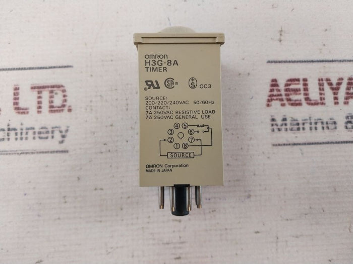 Omron H3G-8A Timer 0-60 Min 200/220/240Vac 50/60 Hz
