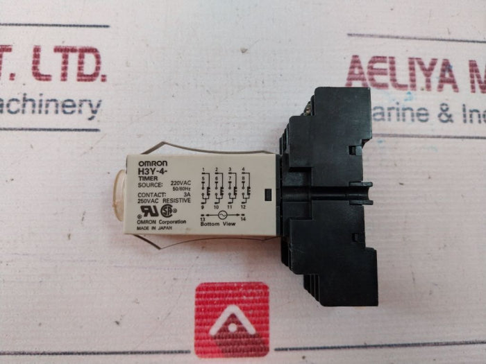 Omron H3Y-4 Timer With Base 0-30 Sec 220Vac 50/60Hz