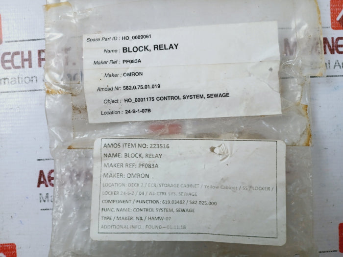 Omron Pf083A Relay Sockets Control System 250V 10A
