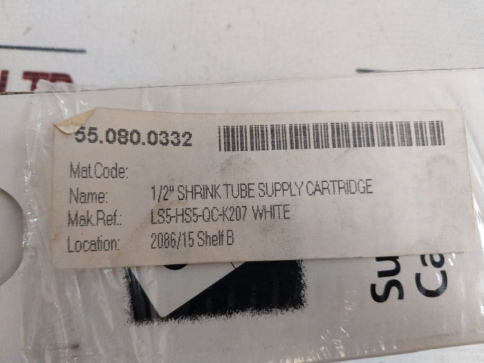 Panduit LS5-HS5 1/2" White Shrink Tube Supply Cartridge 00074983564613