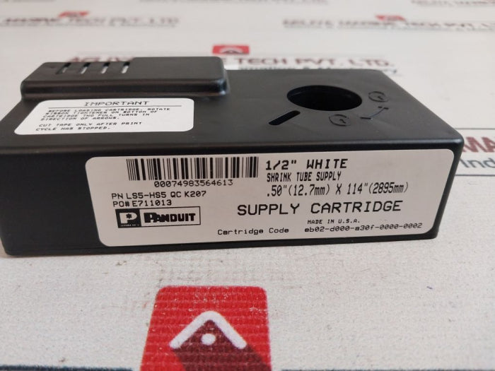 Panduit LS5-HS5 1/2" White Shrink Tube Supply Cartridge 00074983564613