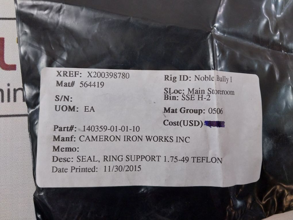 Parker 140359-01-01-10 Seal Support Ring