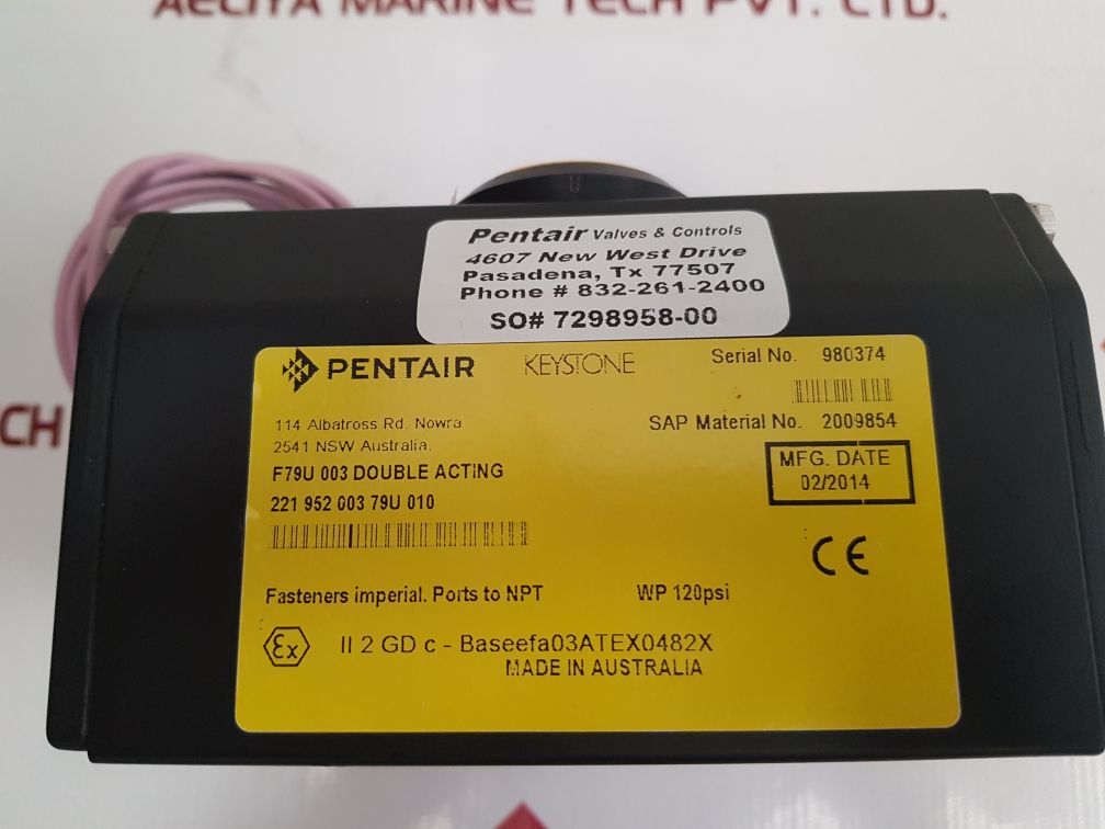 Pentair 221 952 003 79U 010 Flow Control Keystone