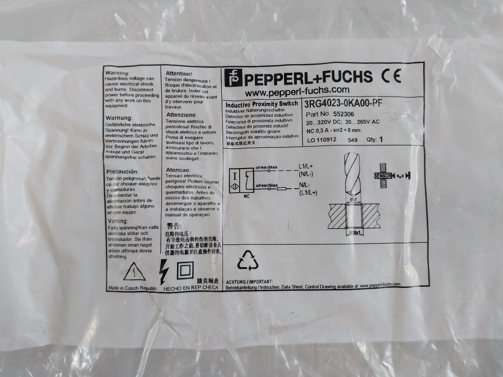 Pepperl+Fuchs 3Rg4023-0Ka00-pf Inductive Proximity Switch