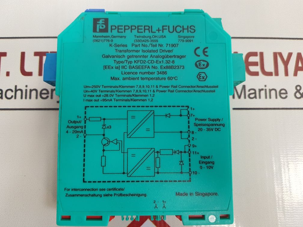 Pepperl+Fuchs Kfd2-cd-ex1.32-8 Transformer Isolated Driver 71907