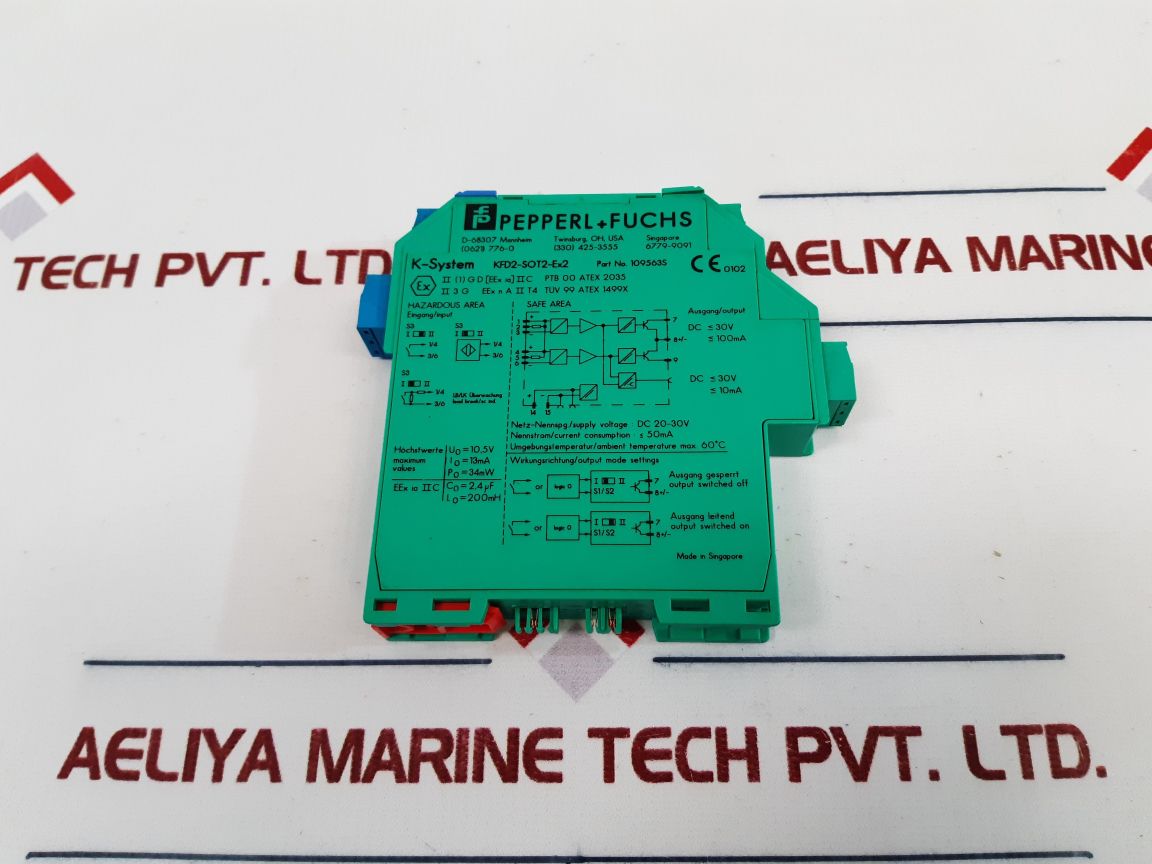 Pepperl+fuchs k-system kfd2-sot2-ex2 switch amplifier 109563s