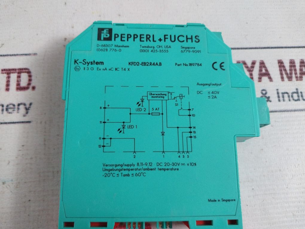 Pepperl+Fuchs Kfd2-eb2.R4A.B Power Feed Module 189784 Dc 40V 2A
