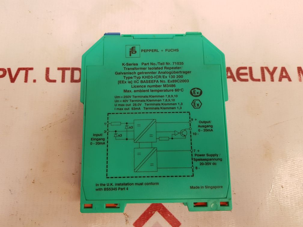 Pepperl + Fuchs K-series Khd3-icr/Ex 130 200 Transformer Isolated Repeater 71035