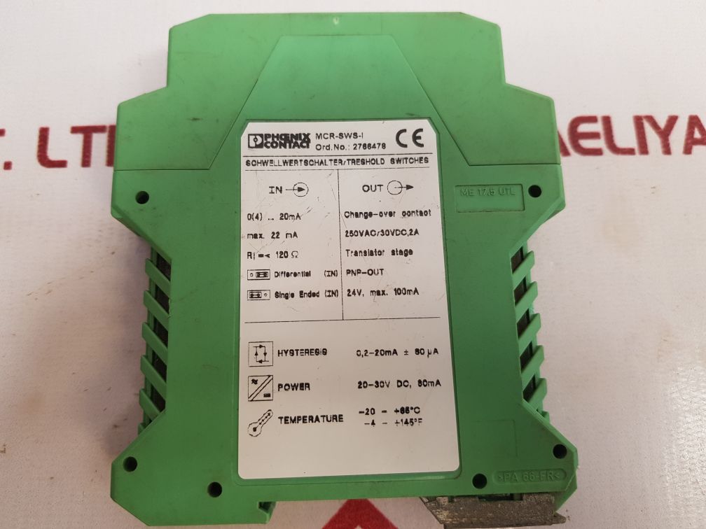 Phoenix Contact 2766478 Treshold Switches Mcr-sws/I