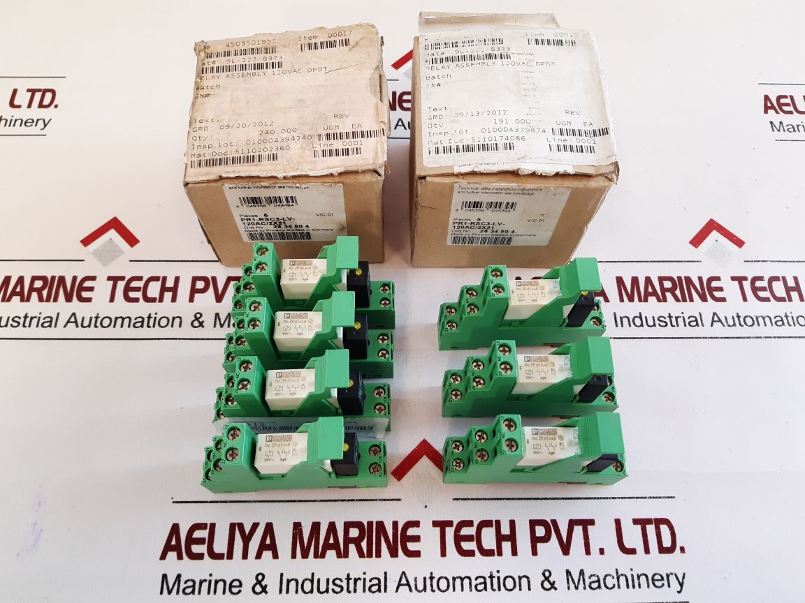 Lot of 6X PHOENIX CONTACT 28 33 521 Relay Socket 120 VAC 12 A 300 VAC 2833738