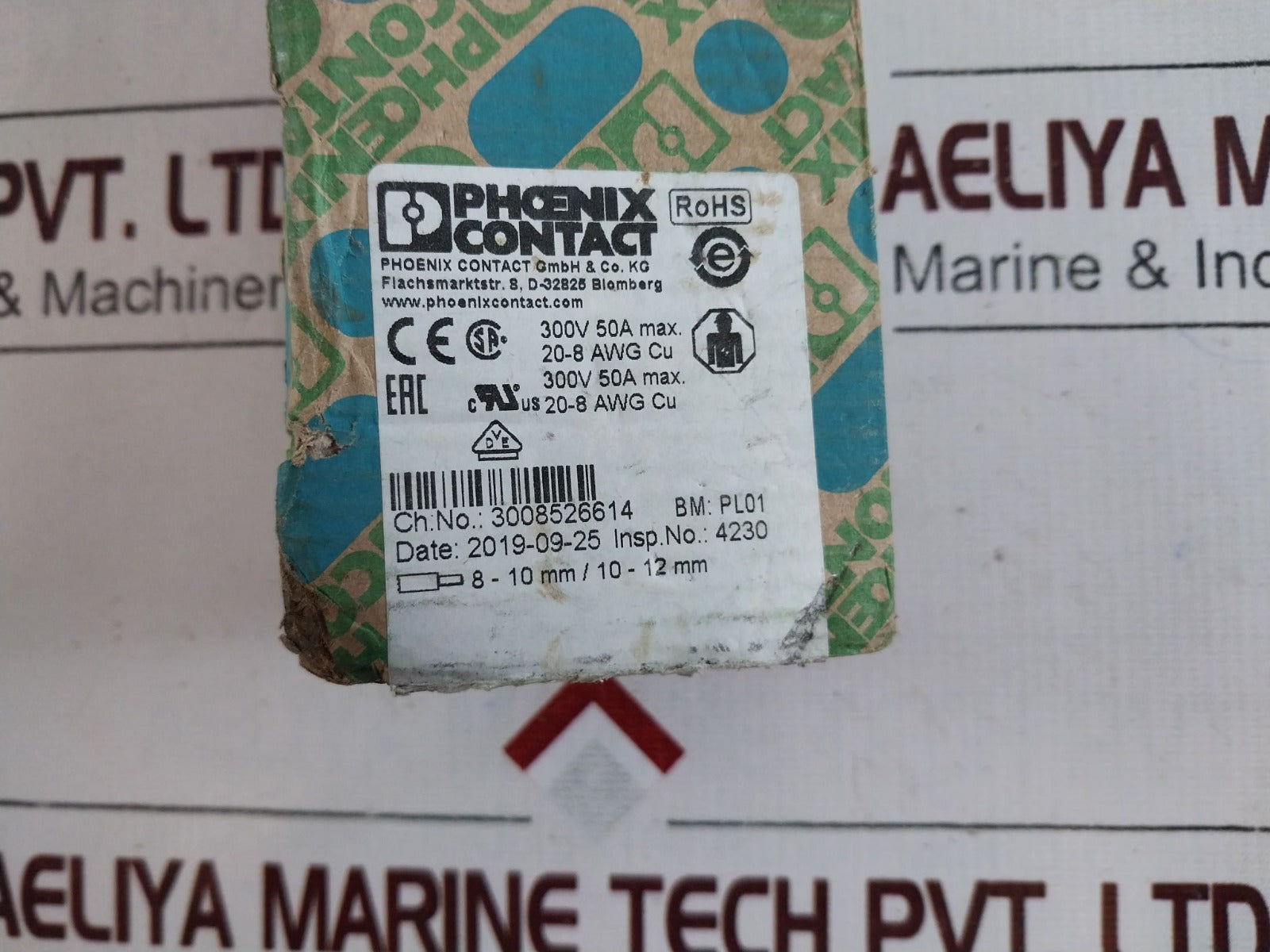 Lot of 8X Phoenix contact 300v 50a max block