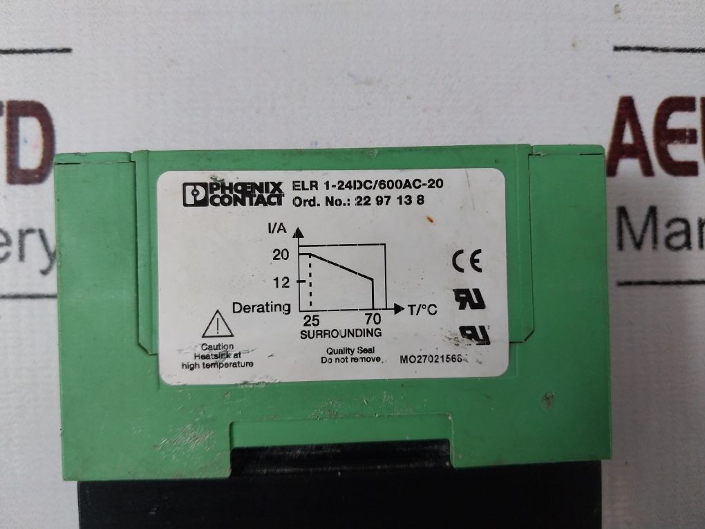 Phoenix Contact Elr 1-24Dc/600Ac-20 Solid State Contactor Module 2297138