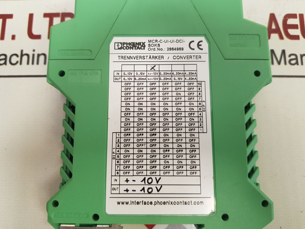 Phoenix Contact Mcr-c-ui-ui-dci-soks Signal Conditioner 2864969 Power 18-31.2Vdc, 60Ma