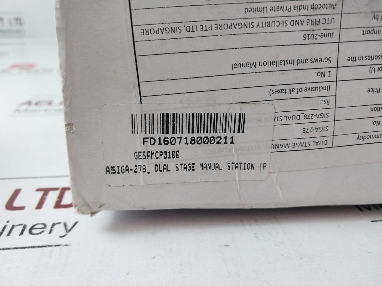 Est Siga-278 Manual Pull Red Fire Alarm Station 235139P