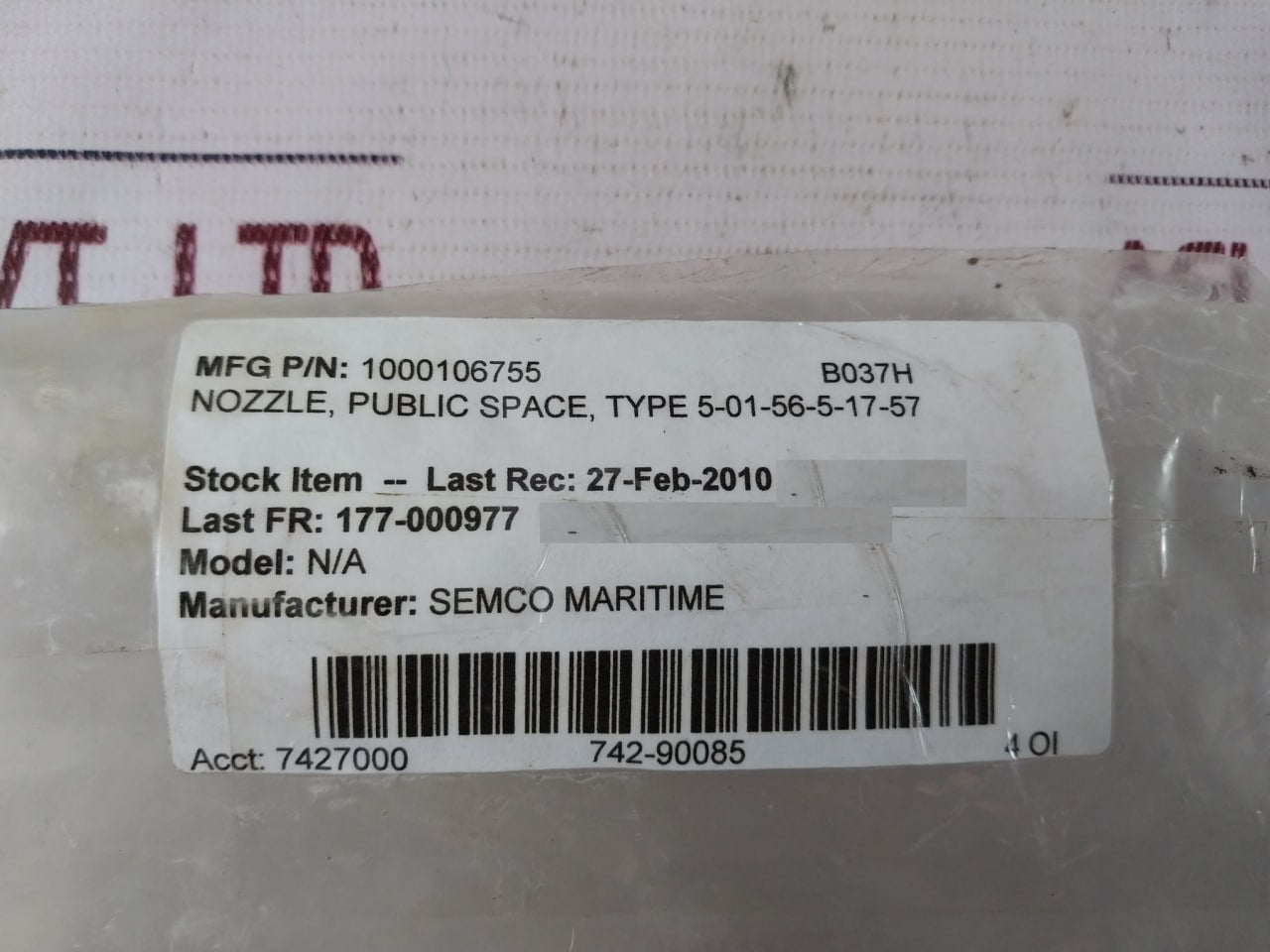 Semco Maritime 5-01-56-5-17-57 Nozzle 56-5Y0957°