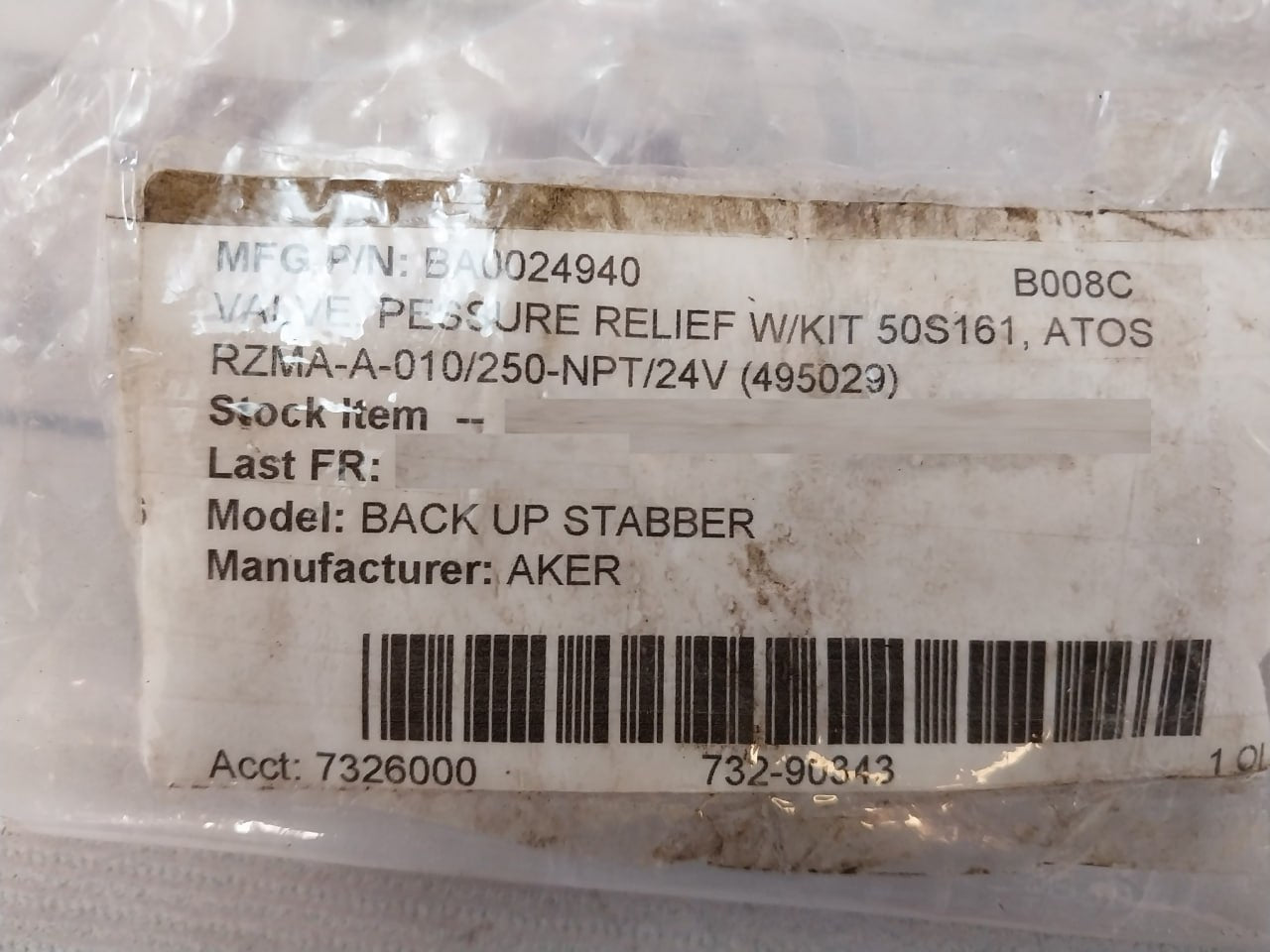 Atos Rzma-a-010/250-npt/24 Pressure Relief Valve Kit 50S161 Npt Ansi B21