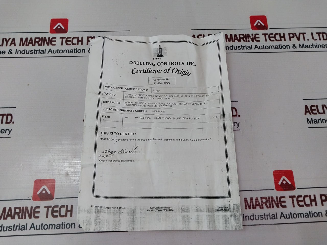 Kerotest/Marsh N1534 1/2" Needle Valve 10000 Psi