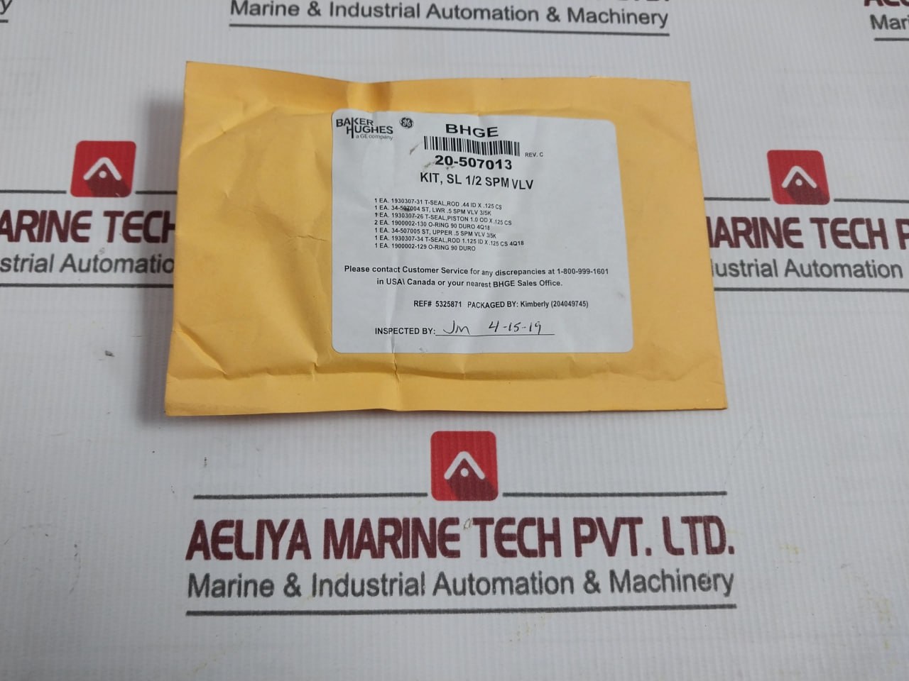 General Electric 20-507012 Repair Kit For 1/2" Spm Bi-directional Valve Rev C