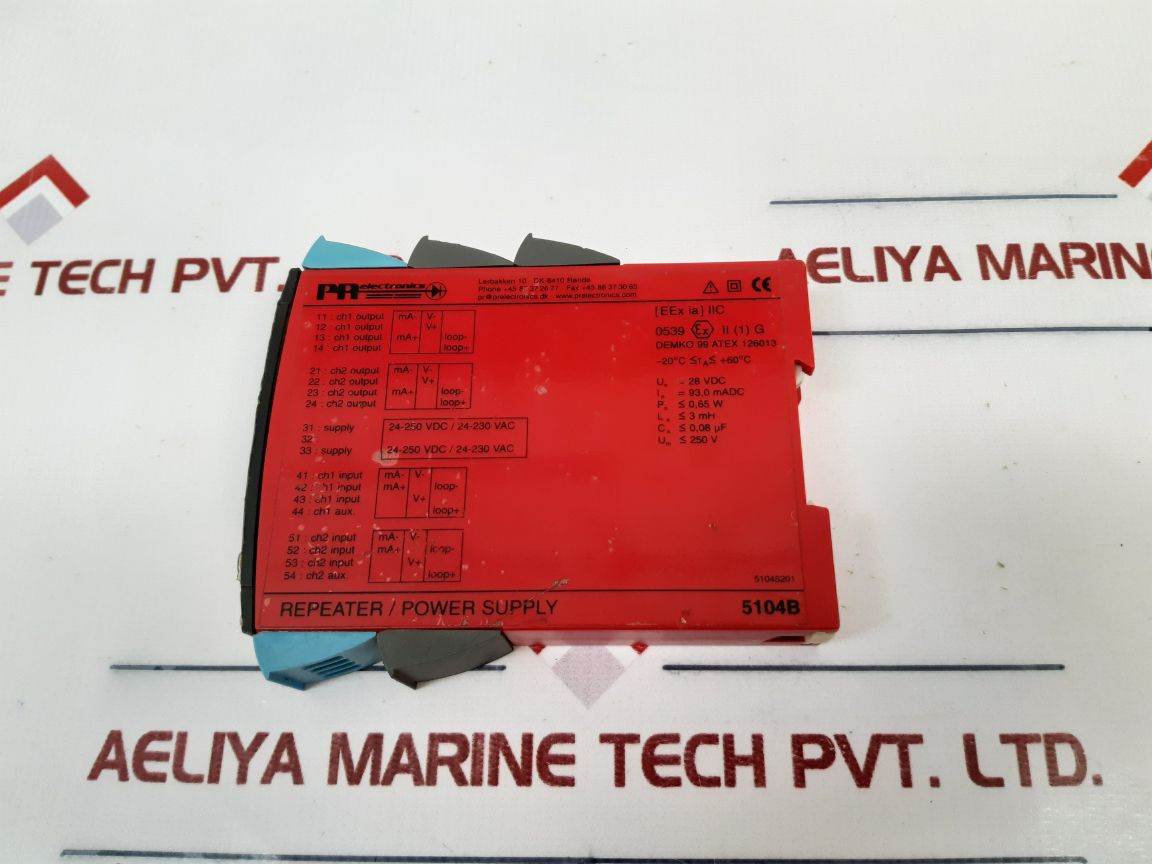 Pr Electronics 5104B Repeater Power Supply 24-250V 24-230V 3W 50-60Hz 4-20Ma