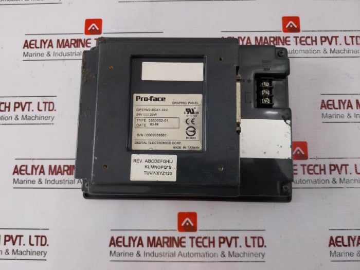 Pro-face Gp37W2Bg4124V Graphic Panel 24V Dc 20W E177793 2880052- 01