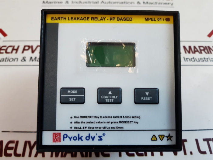 Prok Dv’s Mpel 01 µP Based-earth Leakage Relay Mpel-01-2Co-t 55X300Mm