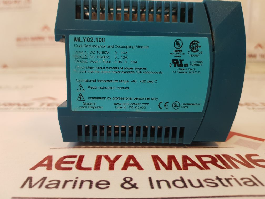 Puls Mly02.100 Dual Redundancy And Decoupling Module 350.920.00G