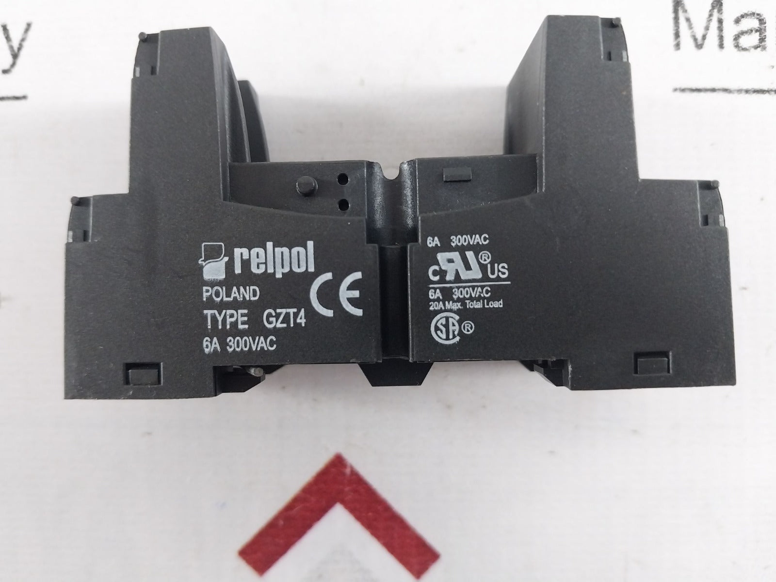 Lot of 7X Relpol GZT4 Relay Socket 6A 300Vac
