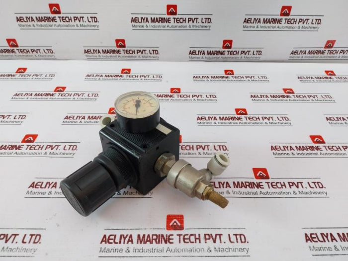 Rexroth 0821302501 Mini Air Compressor Regulator W/ Gauge Connection Hose 7290