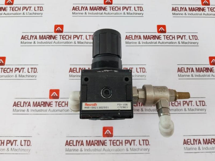 Rexroth 0821302501 Mini Air Compressor Regulator W/ Gauge Connection Hose 7290