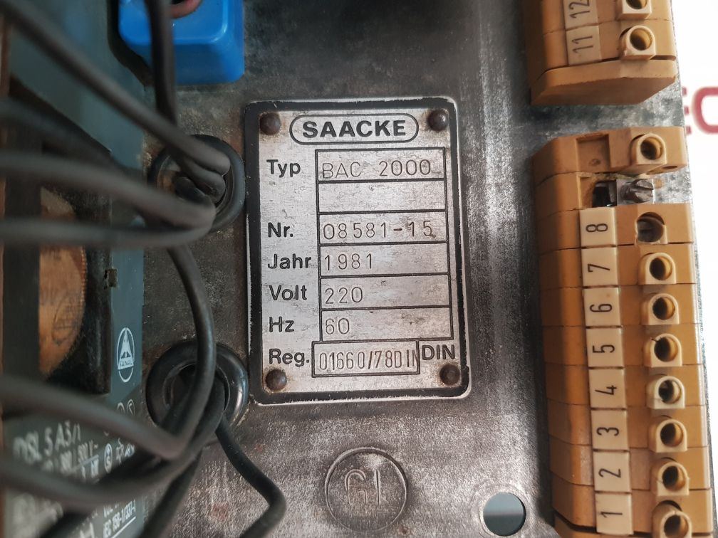 Saacke Bac 2000 Burner Control Unit 60Hz Used