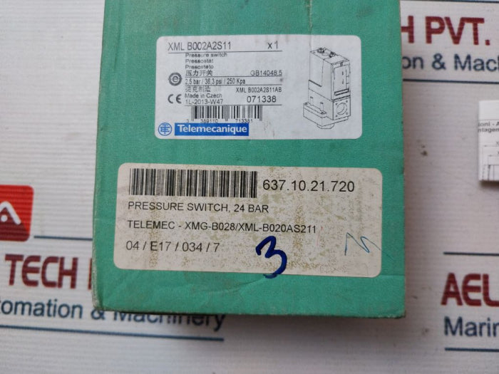 Schneider Electric Xml Bm02V2S11 Pressure Switch 13-80 Kpa