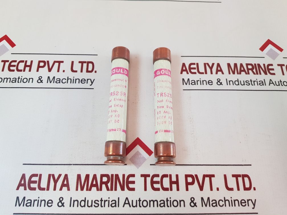 Set of 2X Gould shawmut tri-onic TRS25R time delay fuse 600V AC
