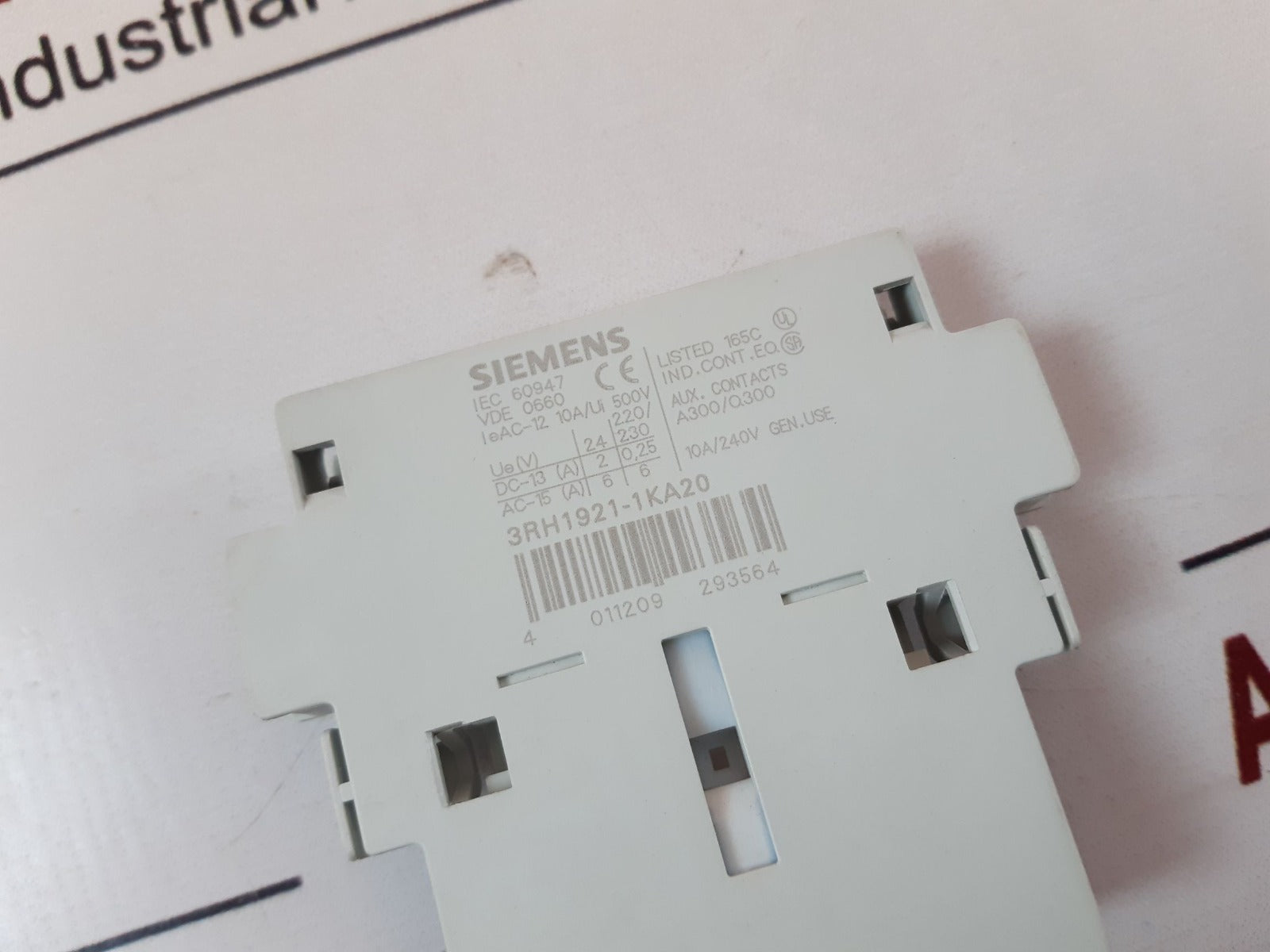 Set of 2X Siemens 3rh1921-1ka20 auxiliary contact block