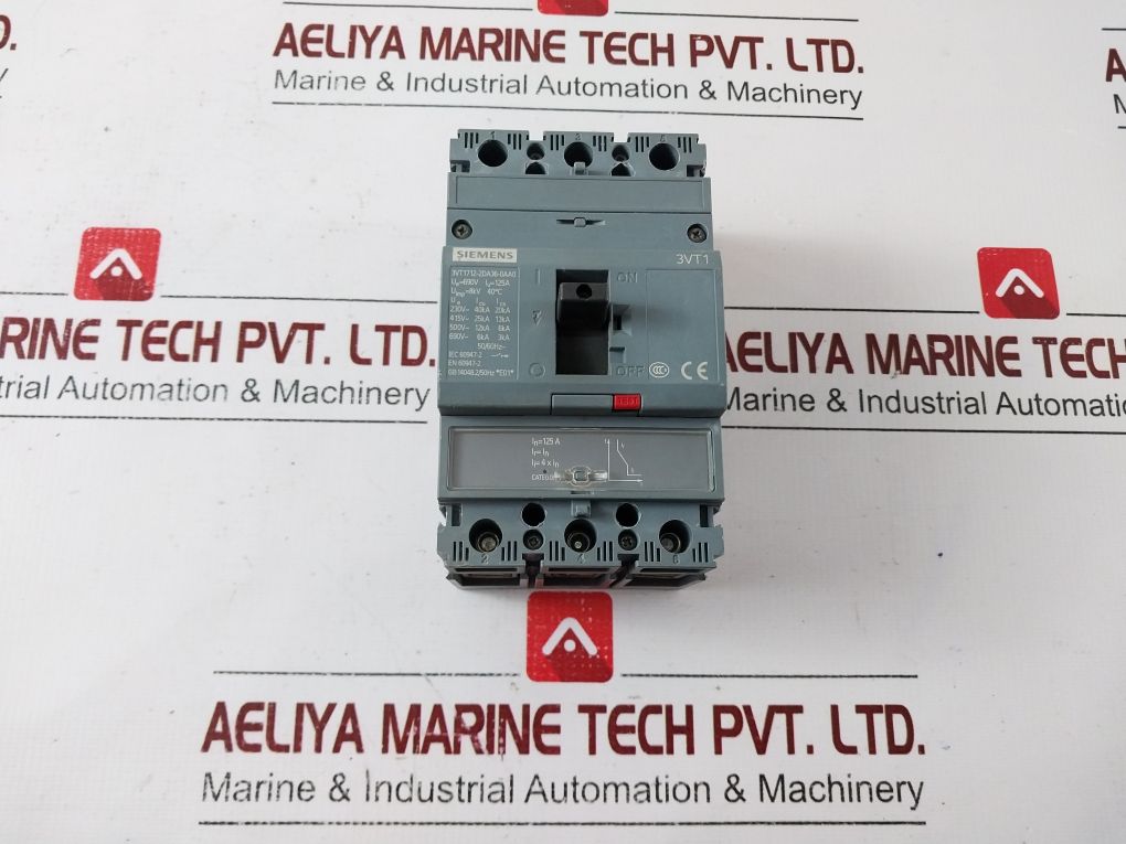 Siemens 3Vt1712-2Da36-0Aa0 Circuit Breaker 50/60Hz 690V 125A