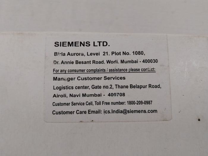 Siemens 3Vu1340-1Nk00 5-8A Circuit Breaker 100222581 50/60Hz