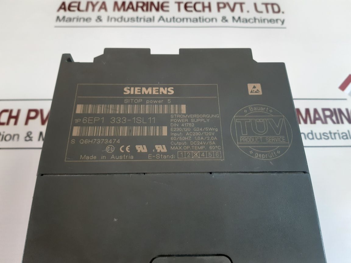 Siemens 6Ep1333-1Sl11 Sitop Power 5 Power Supply E-stand: 12X456/3