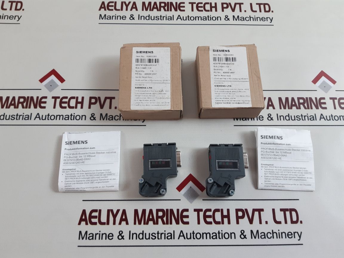 Lot Of 2X Siemens 6Es7 972-0Ba42-0Xa0 Bus Connector