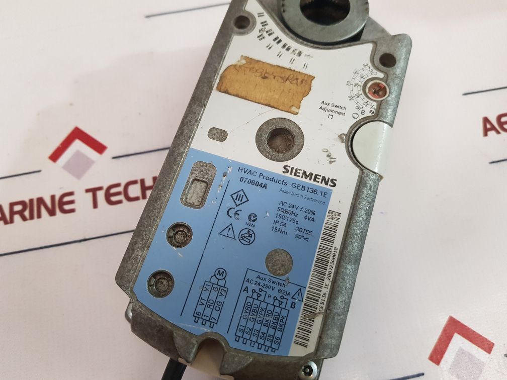 Siemens Geb136.1E Damper Actuator Auxiliary Switch 24V Ac
