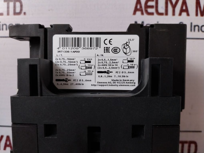 Siemens Sirius 3Rt1336-1Ap00 Contactor 690V 230V 50Hz