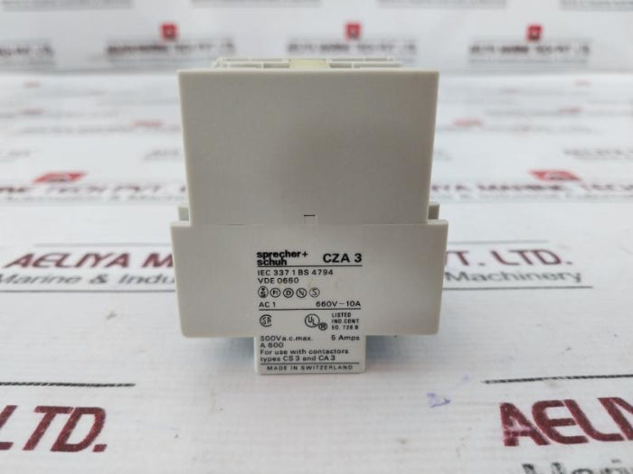 Sprecher+Schuh Cza3-11 Time Delay Relay 660V 10A 600V Ac 5 Amps, 1Ka-000-020