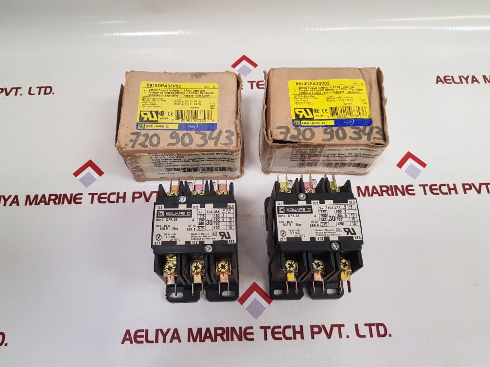 Square d 8910 dpa 33 ser: b definite purpose contactor 25301801 b81