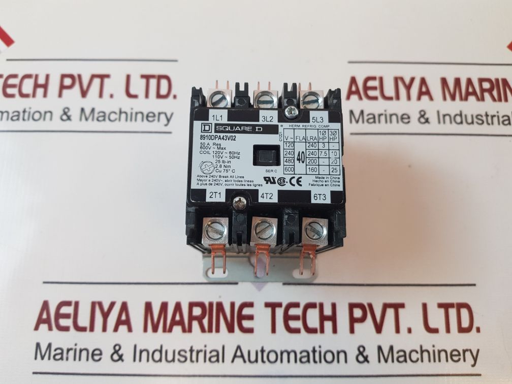 Square D 8910Dpa43V02 Definite Purpose Contactor