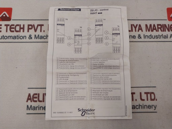Telemecanique Rm4Tr32 3 Phases Voltage Monitoring Relay 0.1S-10S