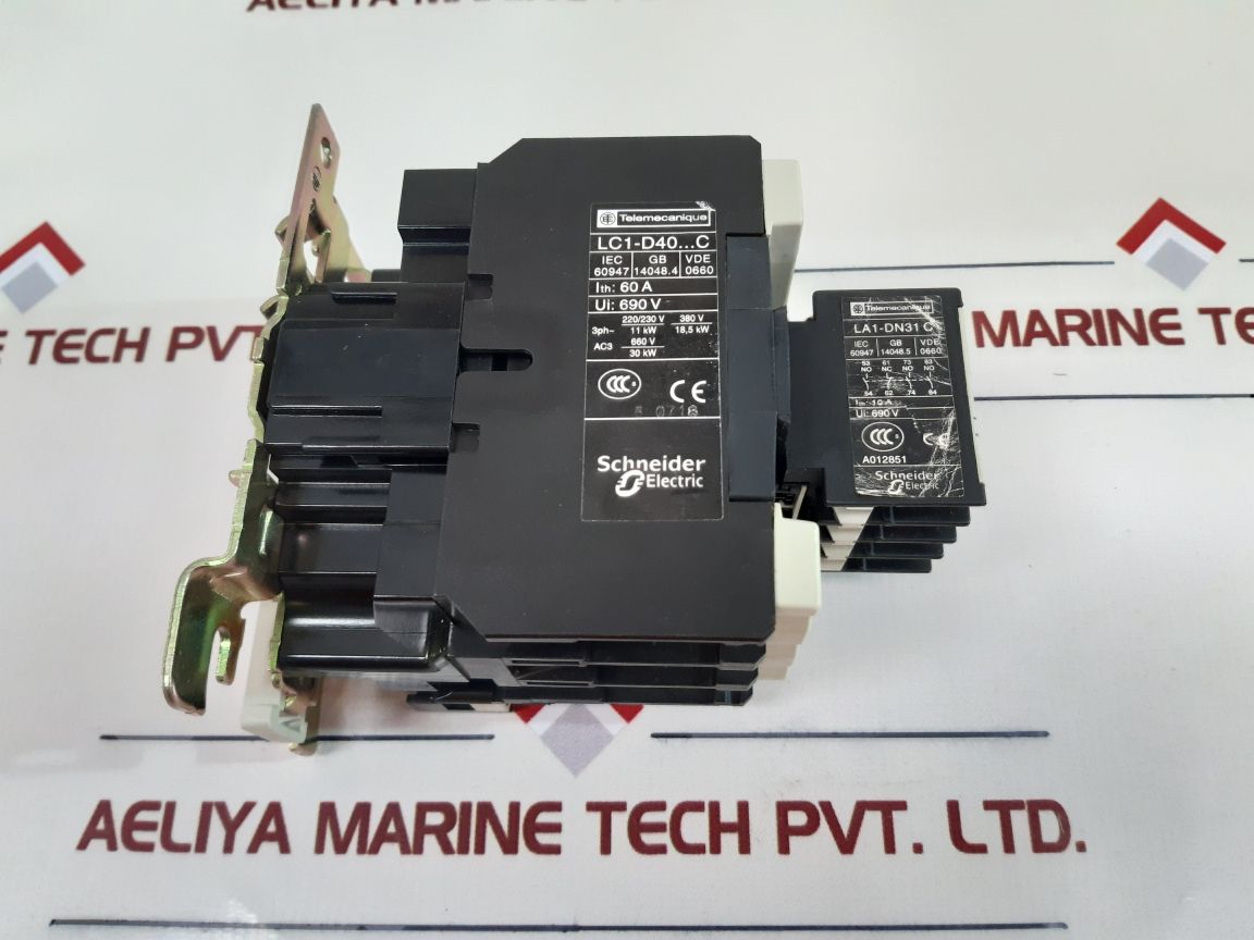 Telemecanique/Schneider Lc1 D40 11 Contactor La1 Dn31 Contact Block - Aeliya Marine Tech
